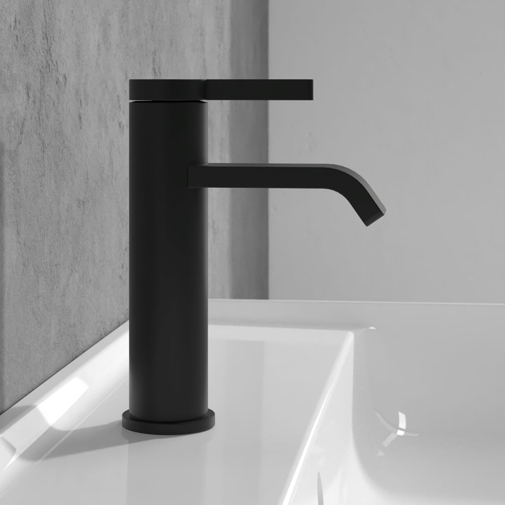 Lifestyle image of Villeroy & Boch Dawn Matt Black Basin Mono Tap